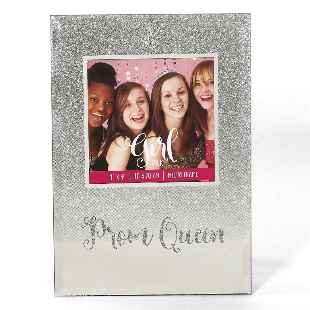 Prom Queen Glass Glitter Photo Frame 4'' x 4'' / 10 x 10 cm RRP £4.99 CLEARANCE XL 59p or 2 for £1